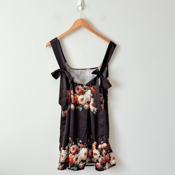 Urban Outfitters UO Bri Double Bow Sleek Satin Mini Dress Size Small - Picture 6 of 10